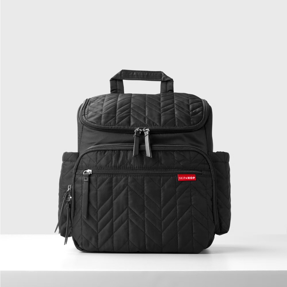 Skip Hop Black Quilted Diaper Backpack
